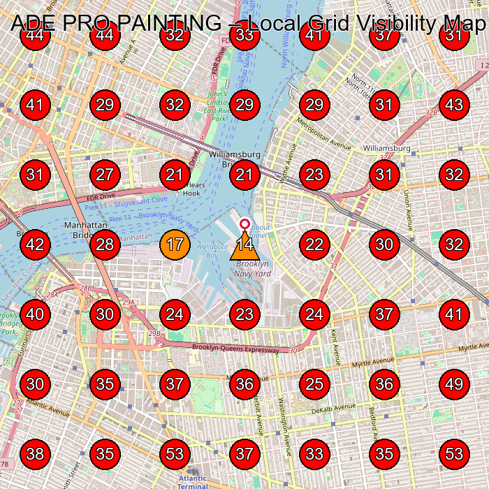 ADE PRO PAINTING GeoGrid visibility map for House Cleaning Service in None